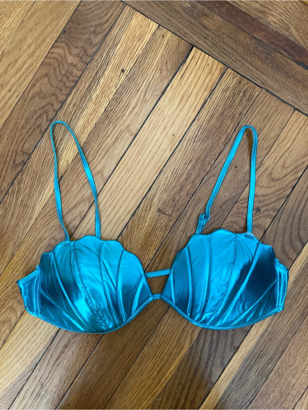 Leg Avenue Mermaid Shell Bra Blue Size L